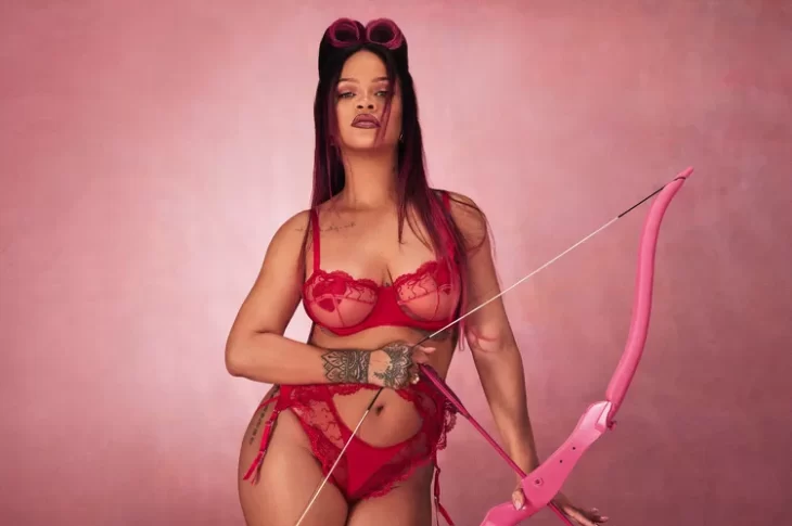 The holiday "is a time to celebrate love in all its forms," says Rihanna, whose brand's campaign even features 'Love Island' celebs Serena Page and Kordell Beckham and more well-known faces.